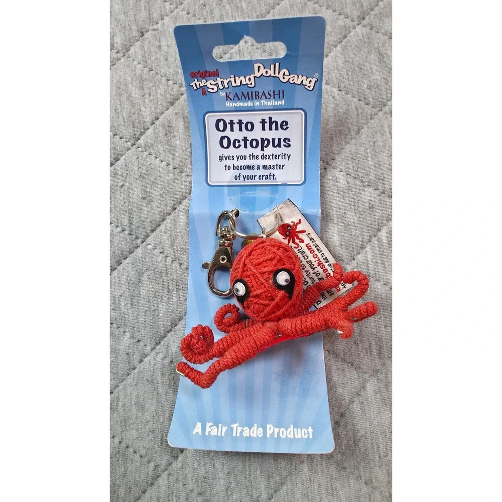 Kamibashi Otto the Octopus Keychain Red String Doll Gang New